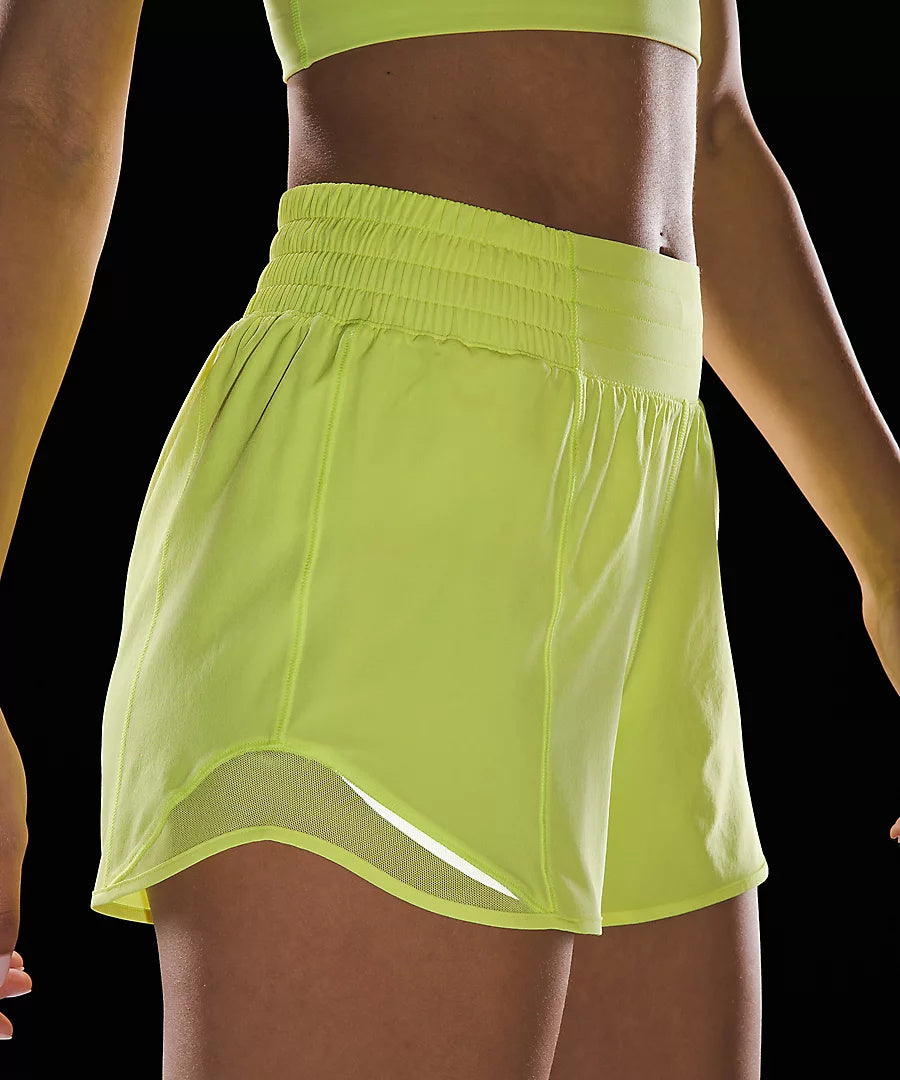 lululemon Hotty Hot High-Rise Lined Short 4" - Electric Lemon
