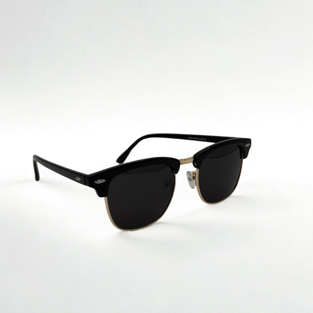 Classic Sunglasses – Retro Half-Frame Shades with Sleek Black Finish (Blitz Sale)