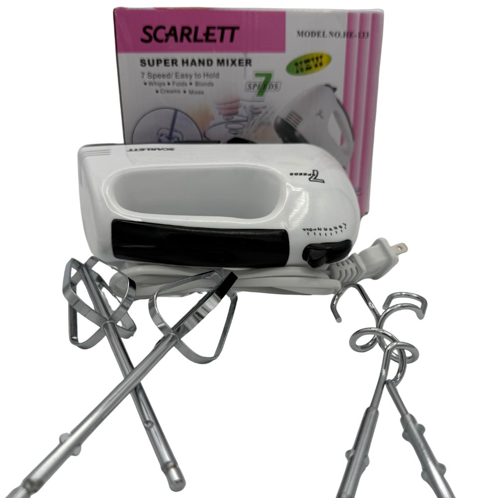 7-Speed Hand Mixer – Lightweight, Easy-to-Hold Electric Mixer with Beaters