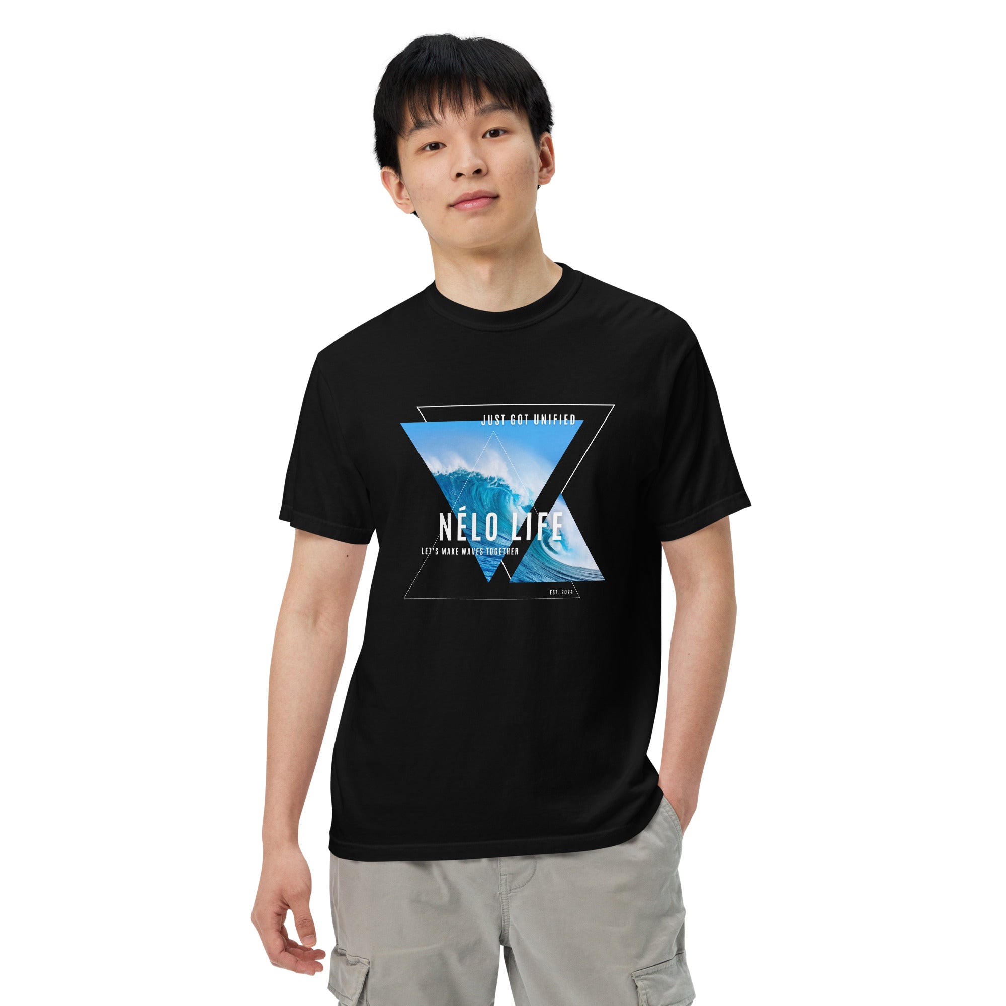UNIFIED WAVES Unisex garment-dyed heavyweight t-shirt