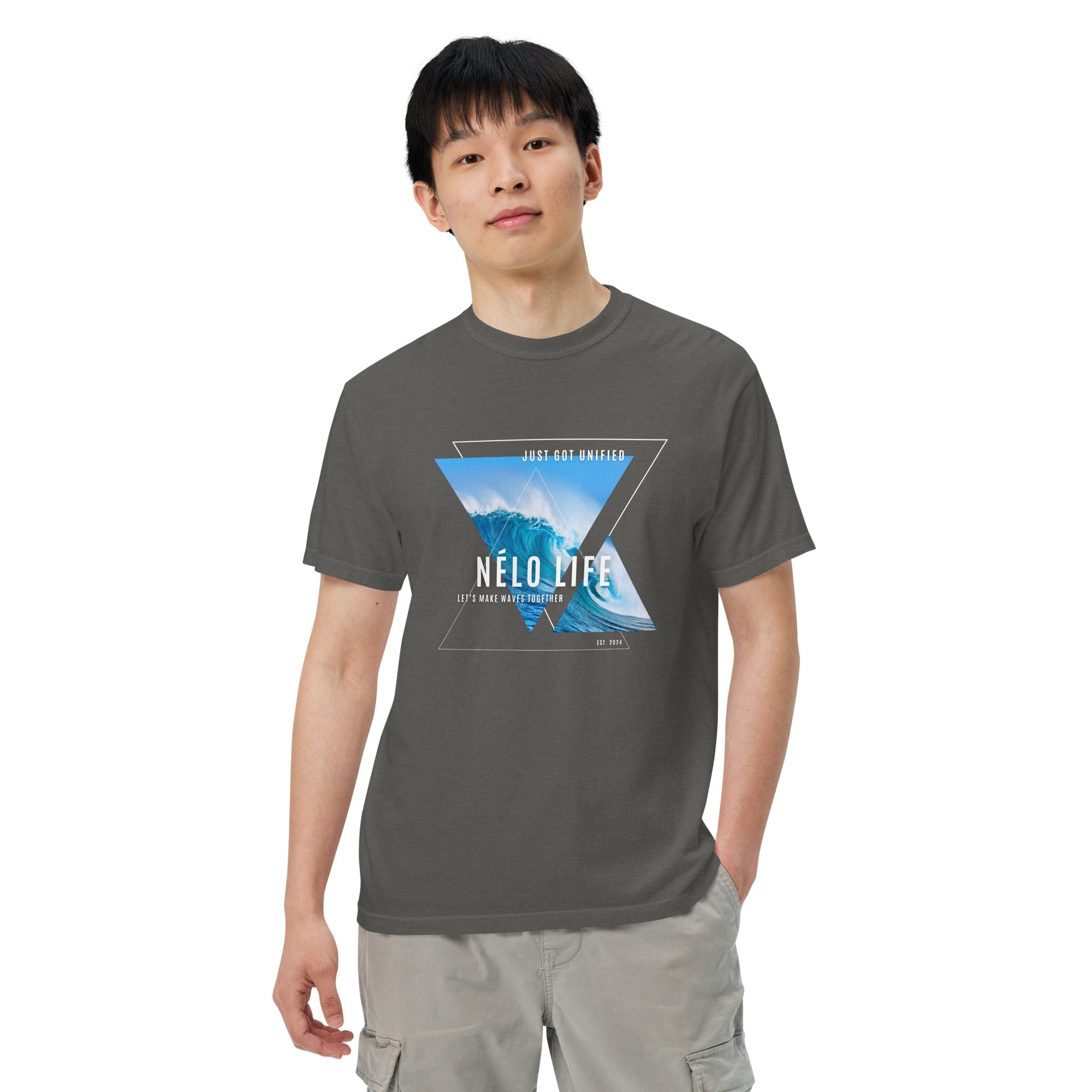 UNIFIED WAVES Unisex garment-dyed heavyweight t-shirt
