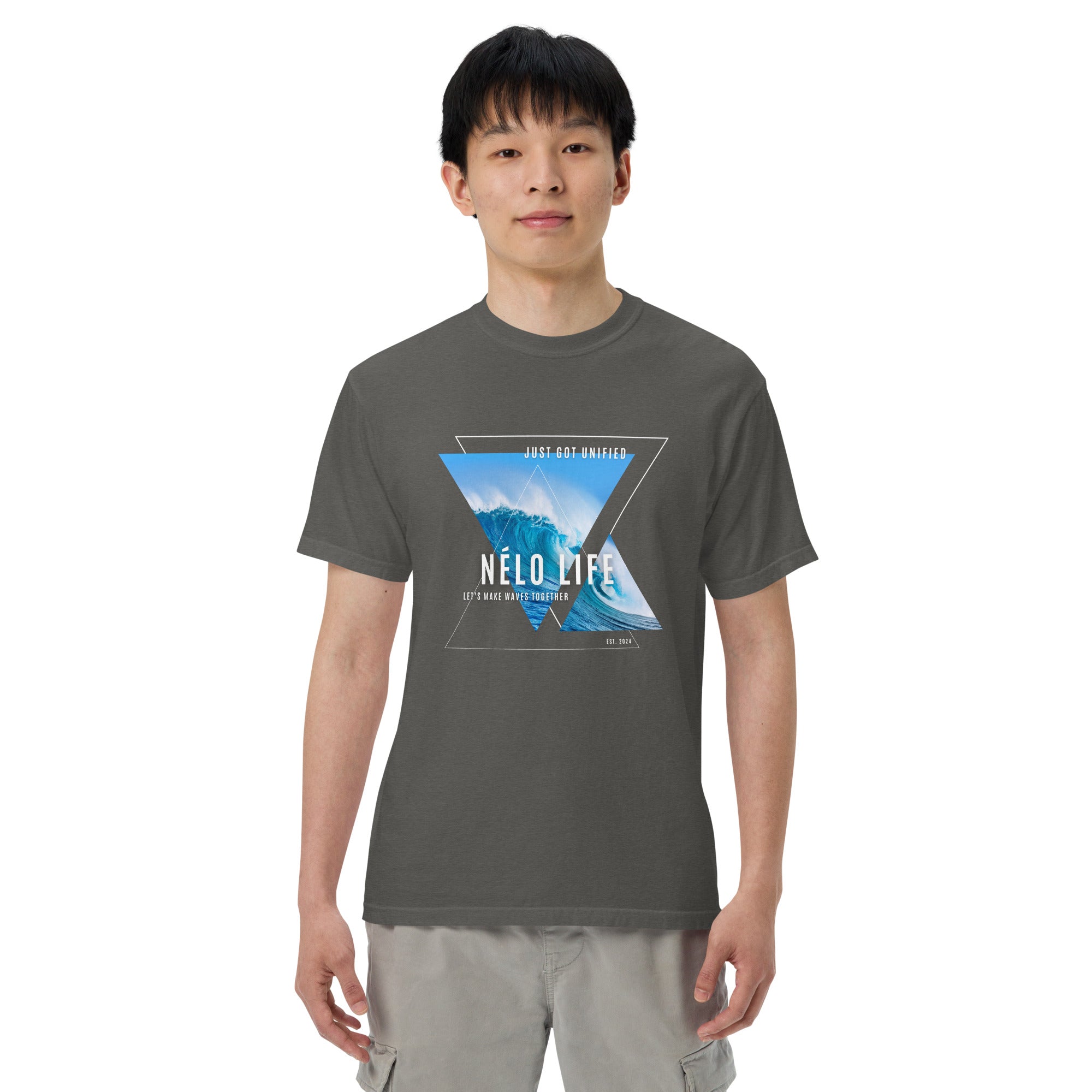 UNIFIED WAVES Unisex garment-dyed heavyweight t-shirt