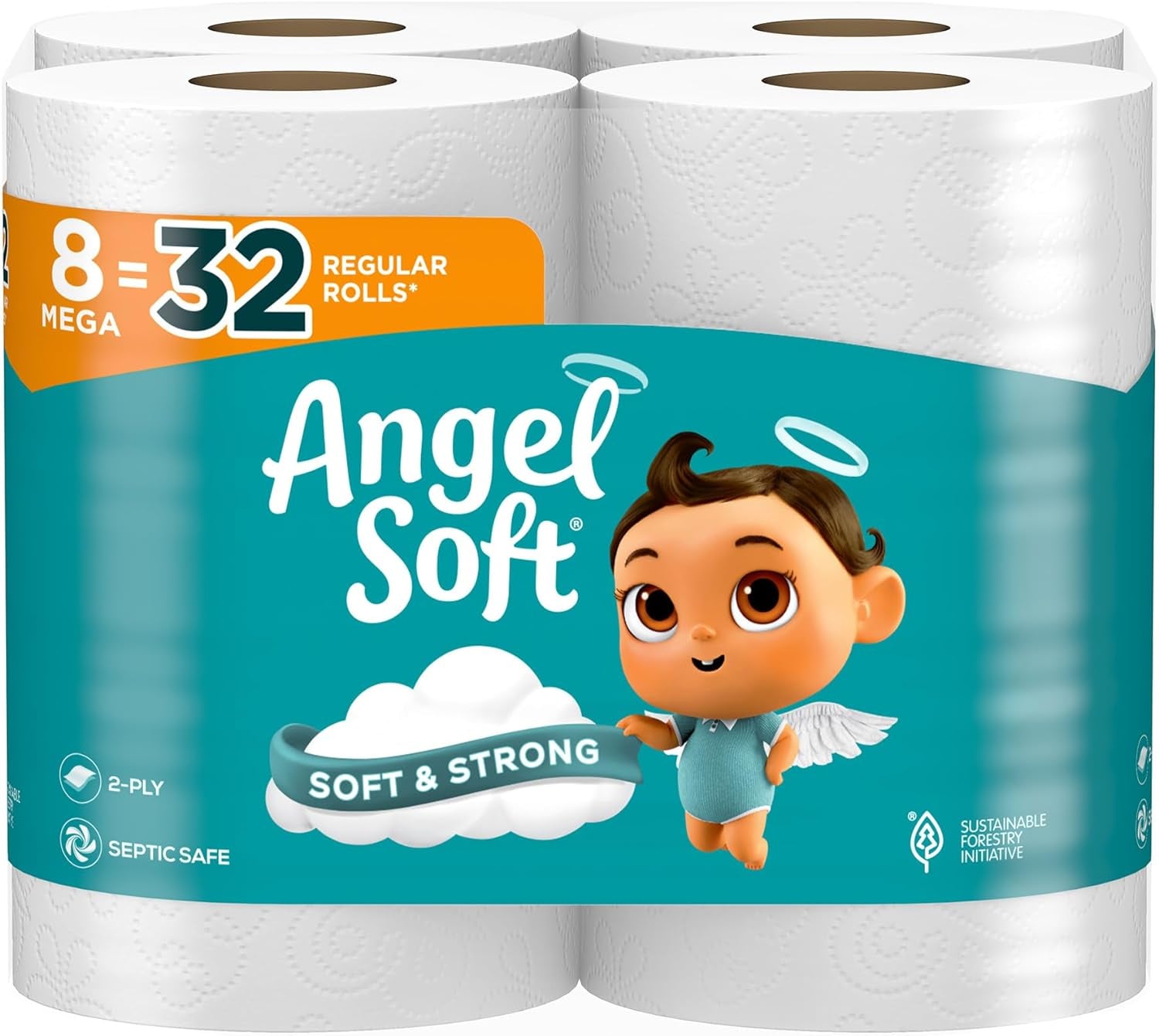 Toilet Paper, 48 Mega Rolls = 192 Regular Rolls, Soft and Strong Toilet Tissue