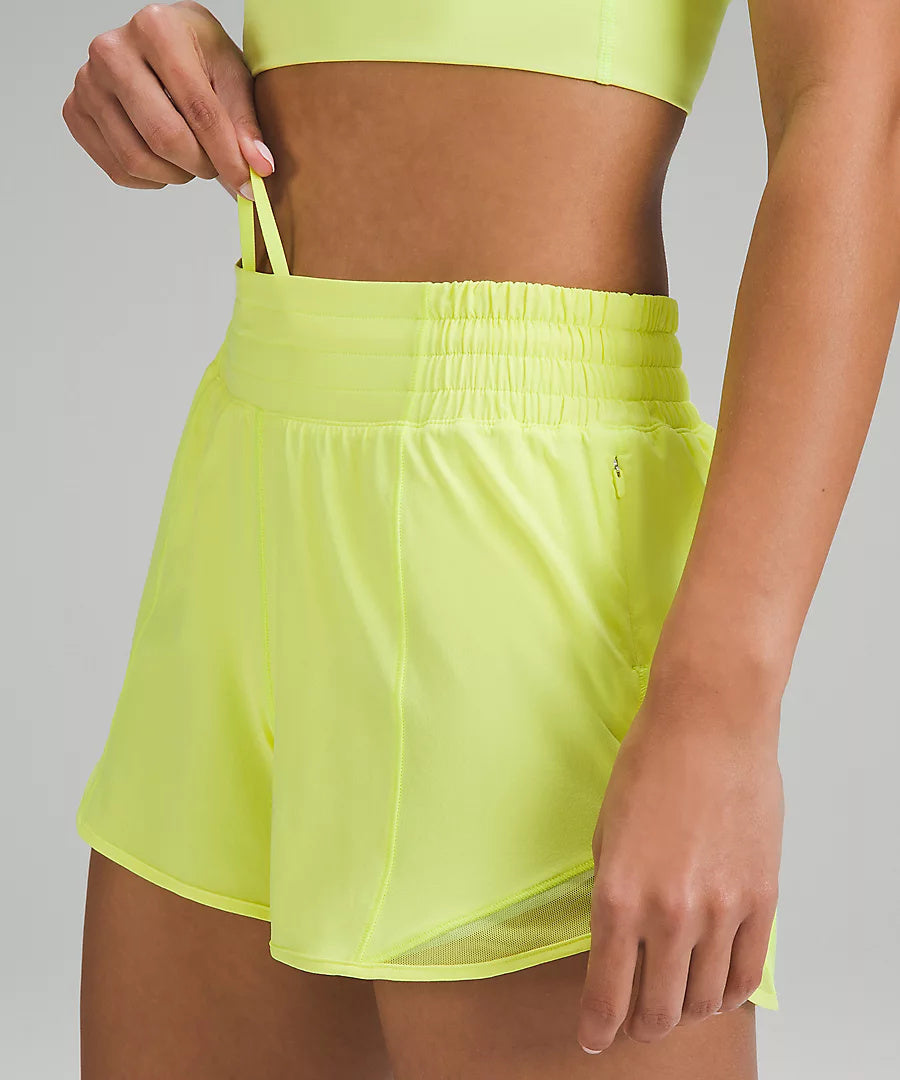 lululemon Hotty Hot High-Rise Lined Short 4" - Electric Lemon