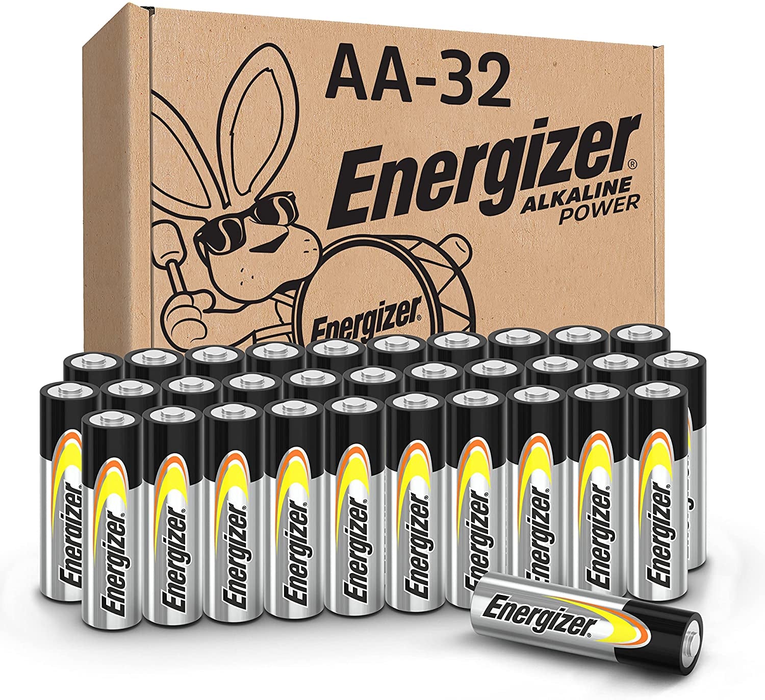 AA Batteries, Alkaline Power Double a Battery Alkaline, 32 Count