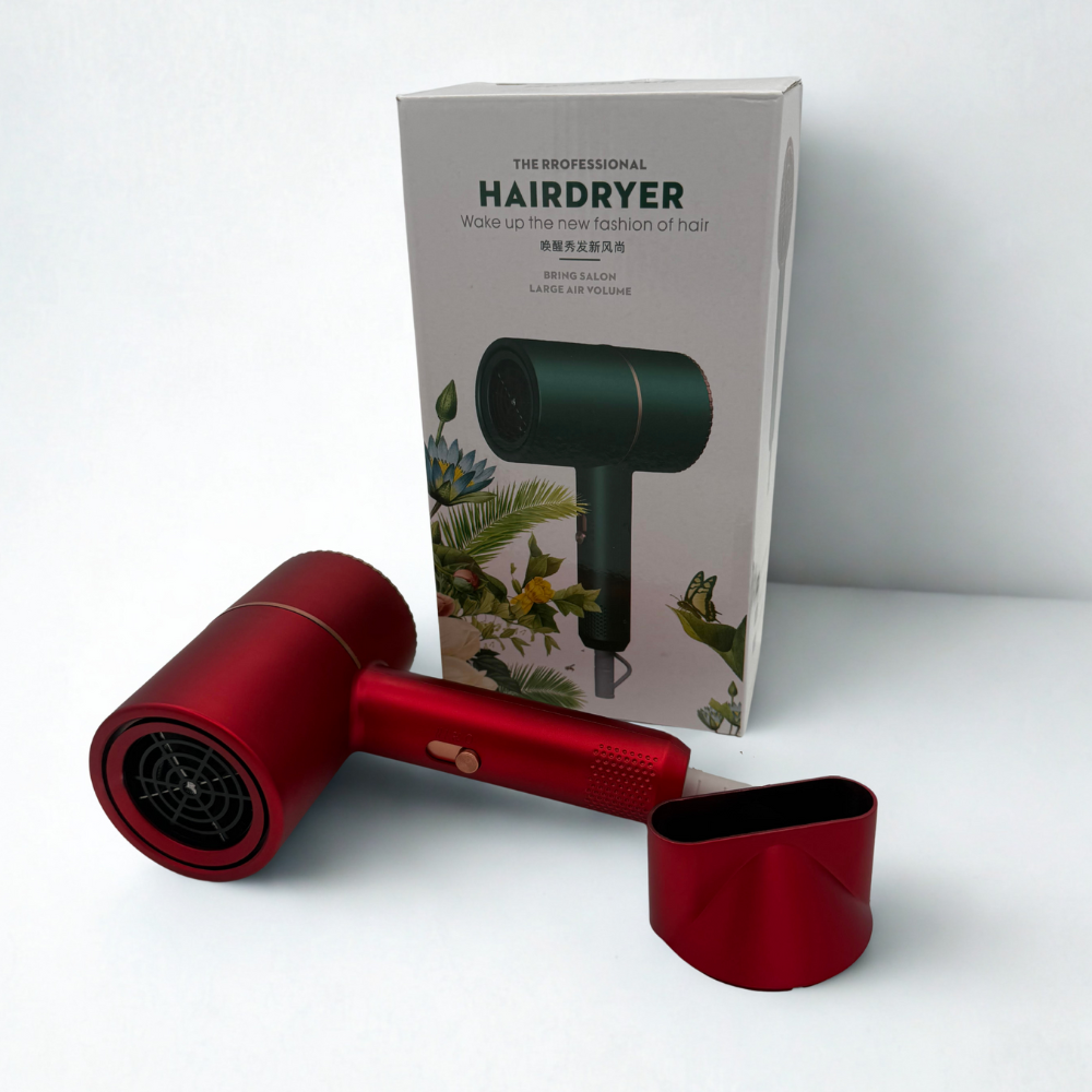 Professional Ionic Hair Dryer with Concentrator Nozzle – Fast Drying, Lightweight & Frizz Control