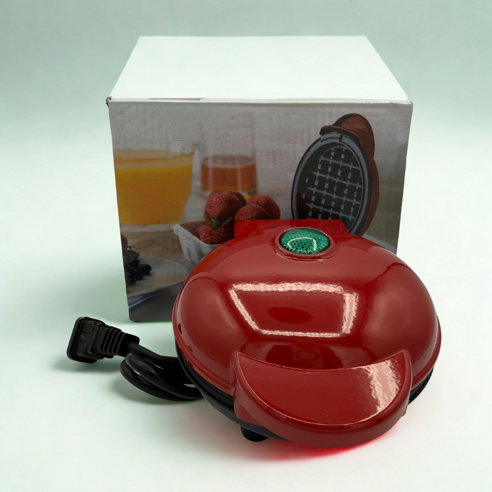 Mini Waffle Maker 4" – 350W Compact Non-Stick Waffle Iron